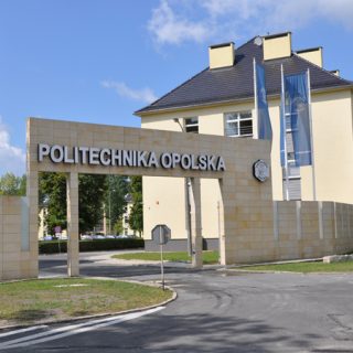 Entrance gate and fence of II campus of Opole University of Technology