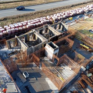 Progress on construction site of Vincent Apartments